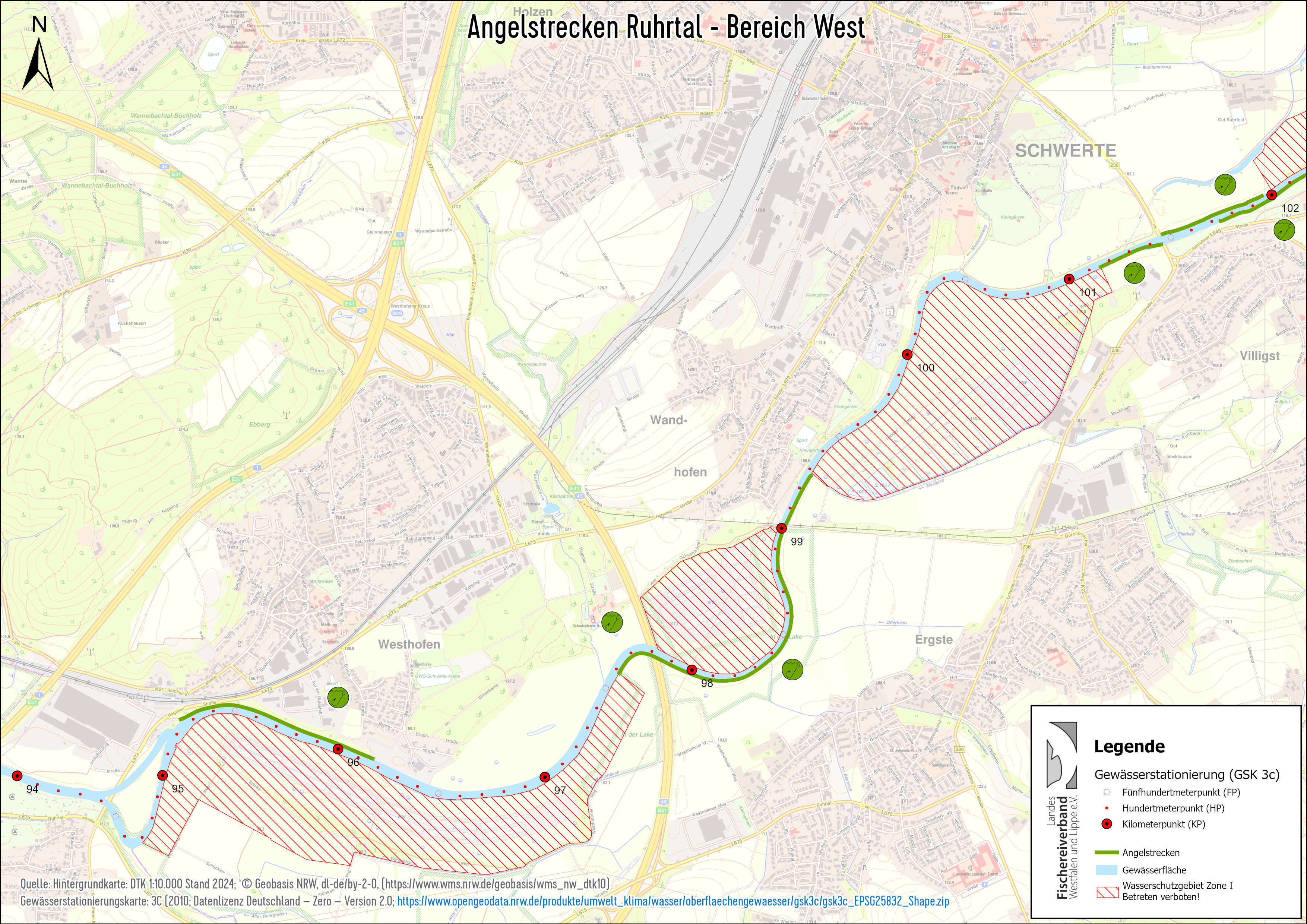 Karte der LFV-Ruhrstrecke