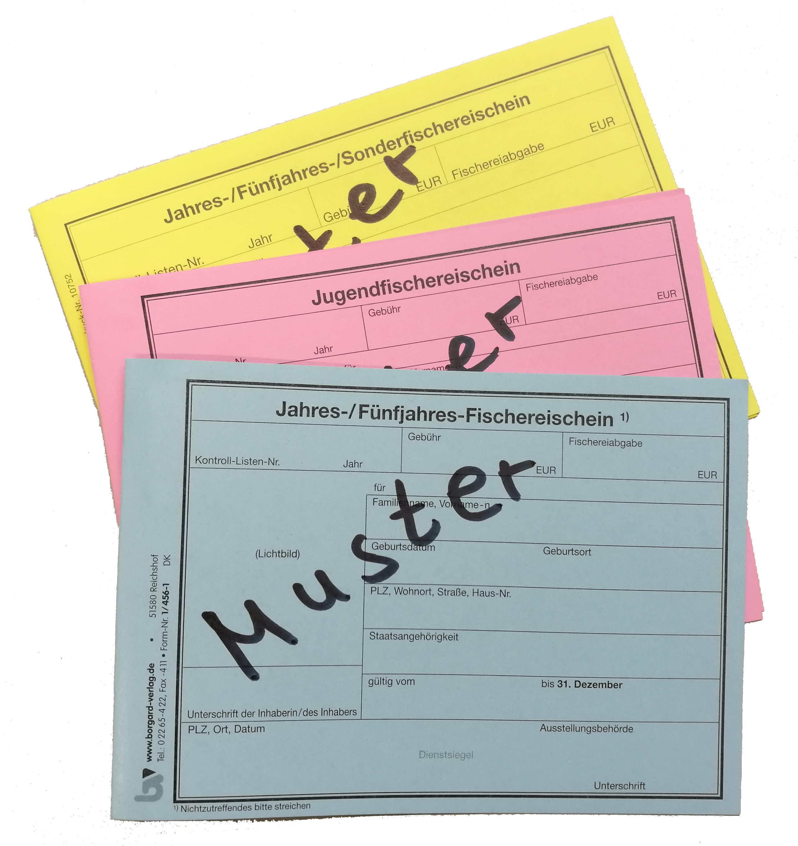 Abbildung von Fischereischeinen