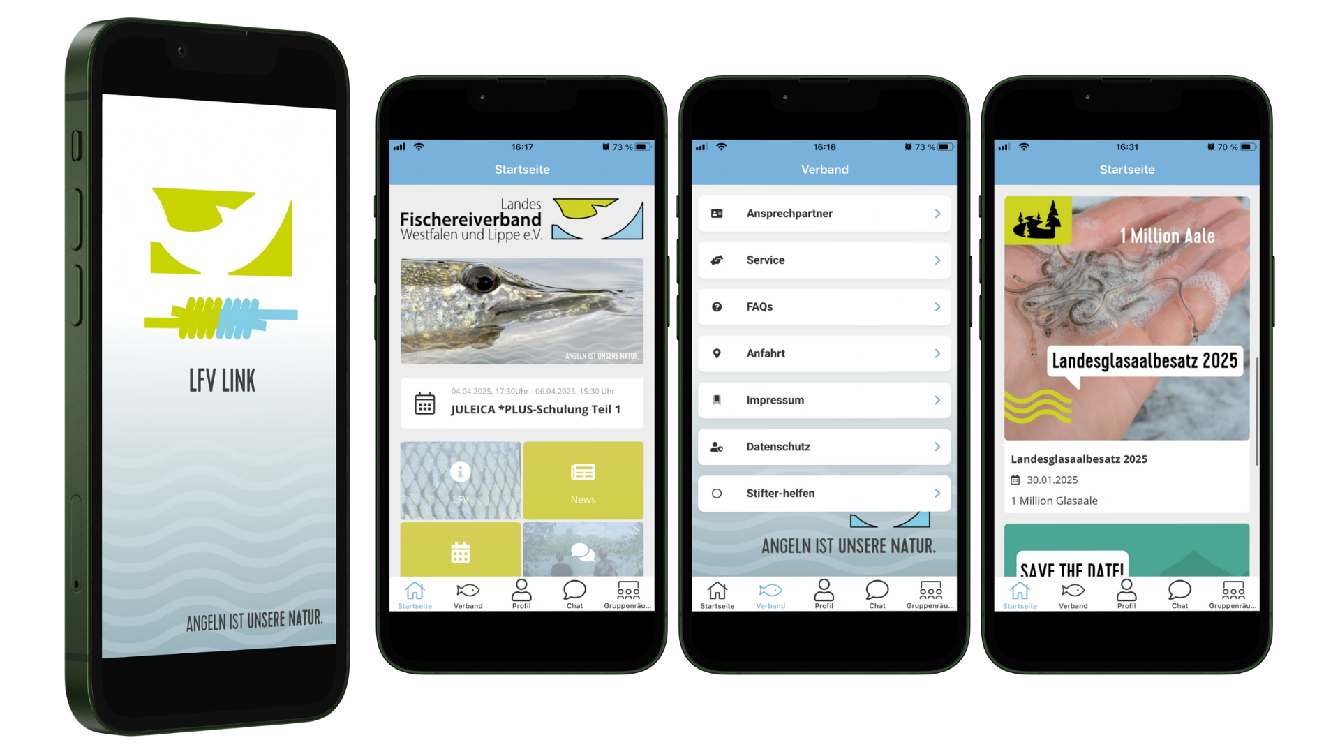 Mockup der LFV-LINK APP auf einem Smartphone