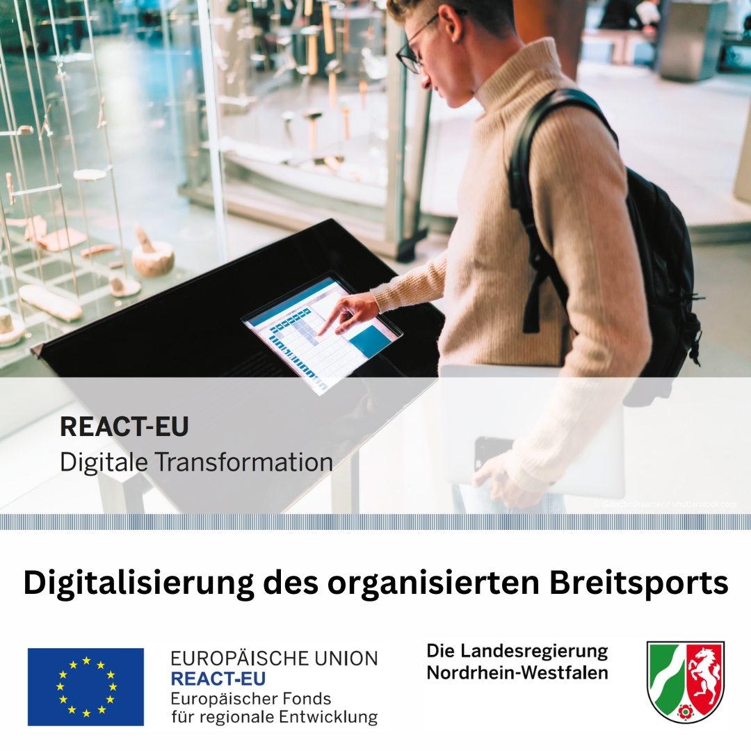 Werbeplakat der Landesregierung zur Digitalisierung des organisierten Breitensports